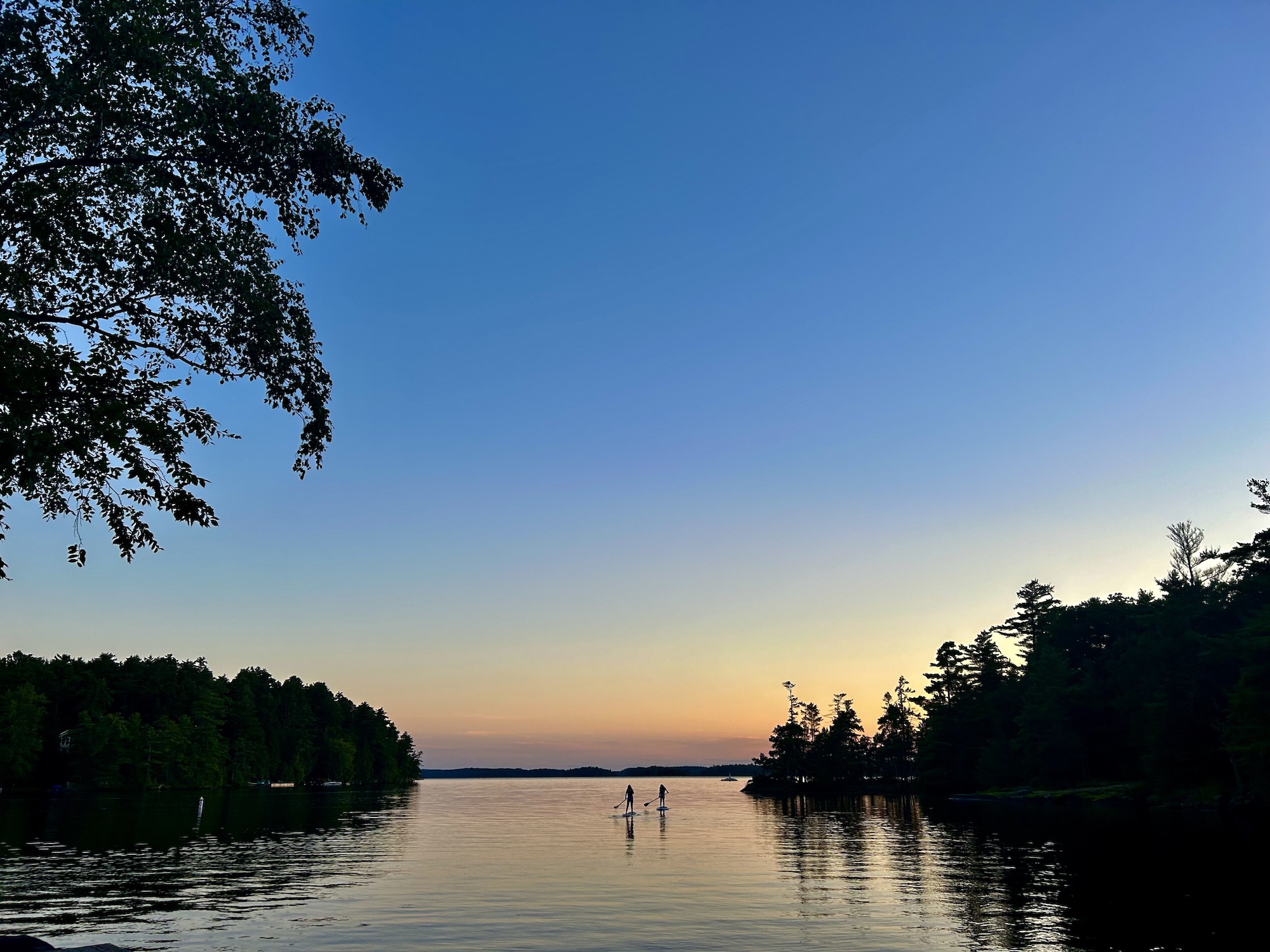 Sunset view from the Lookout across Charleston Lake toward Browns Island